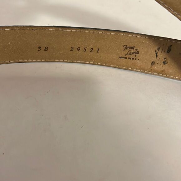 Vintage Tony Lama Belt Black Leather Size‎ 38 with Buckle #29521 Rare USA - Picture 3 of 4